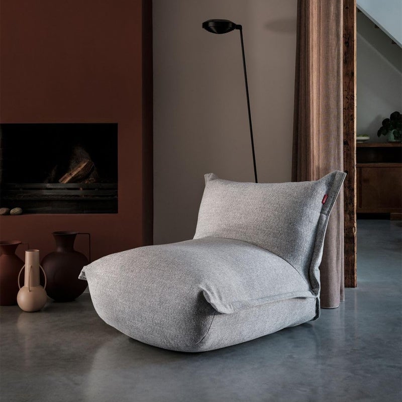 Fatboy Bonbaron Slim Boucle Lounge Chair | Sturdy durable | Adjustable backrest | Comfortable | Designed for indoor | Recycled Polyester (rPET) Chopped foam / EPS | 102x85x75 cm - Grey - Image 2